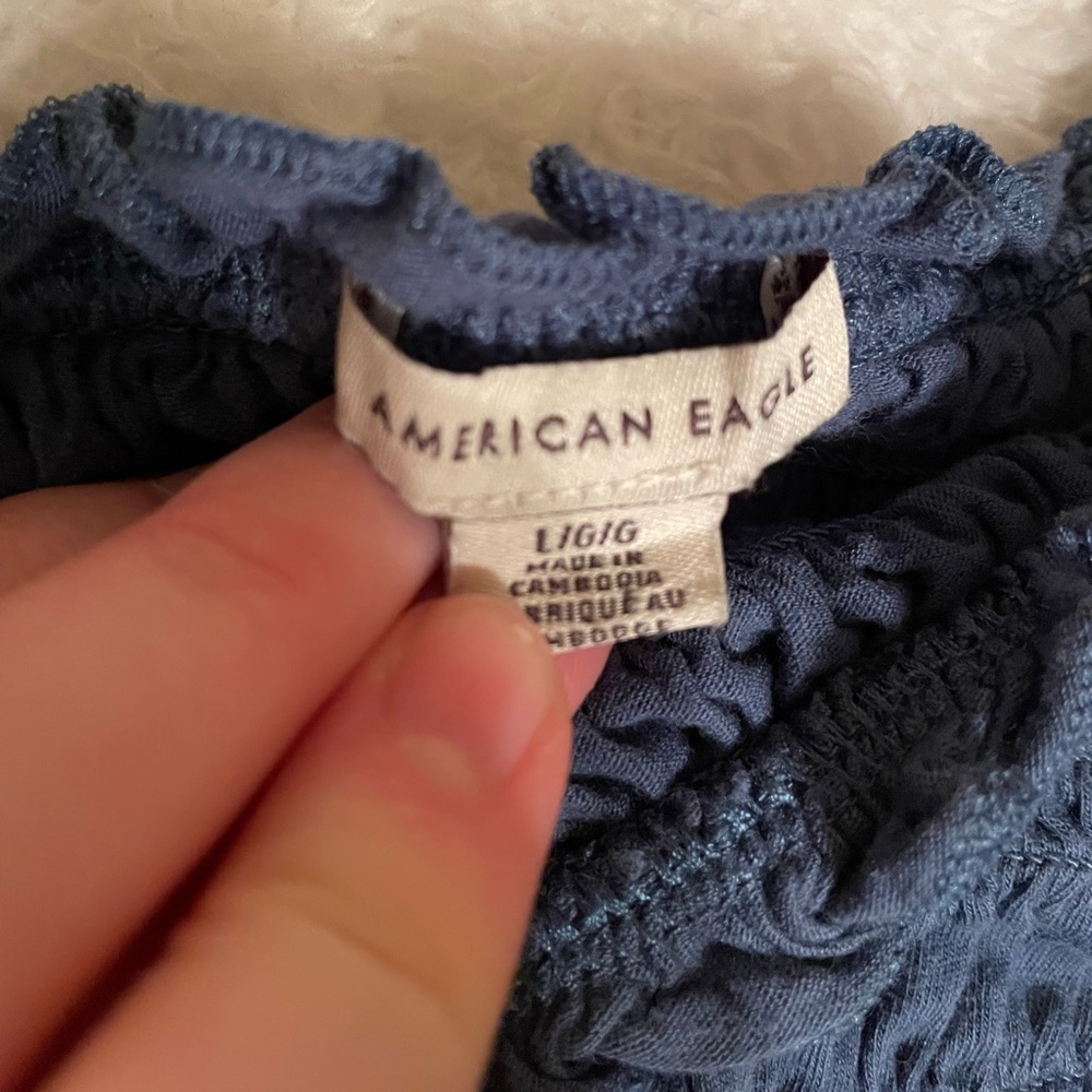Blue Ruffled Women's Top - Picture 3 of 3